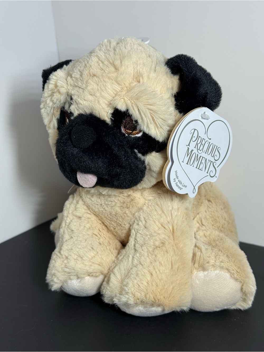 Aurora Precious Moments "Bella Pug" Stuffed Animal Plush 8.5" NWT